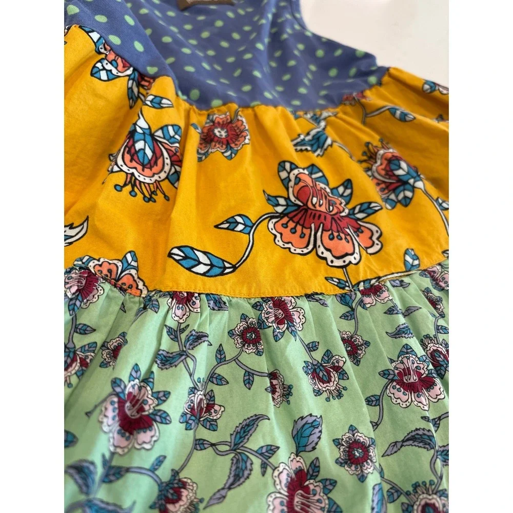 Matilda Jane Girls Mixed Print Tiered Floral Polka Dot Sleeveless Dress boho - Picture 5 of 8